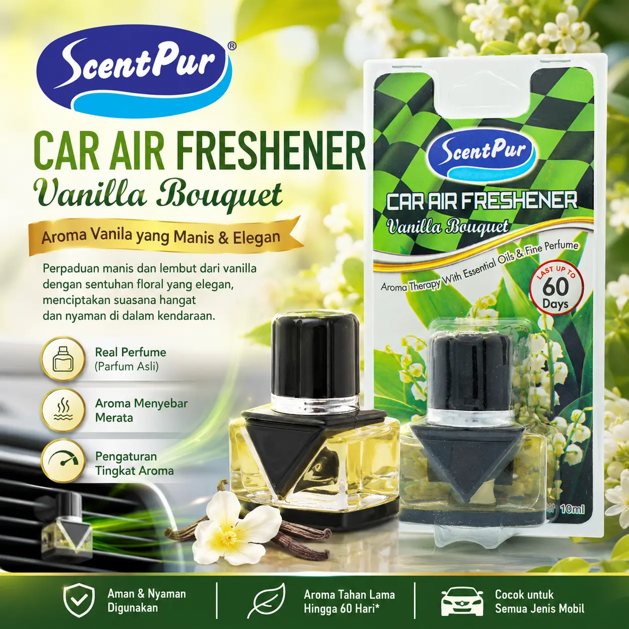 Car Air Freshener Vanilla Bouquet